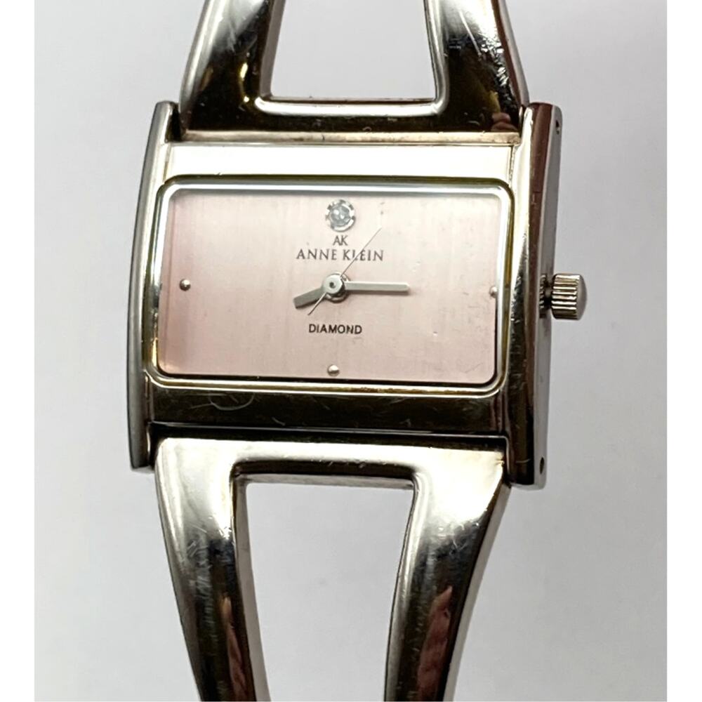 Anne Klein Diamond 10/7153 Women's Watch 28mm Bangle Bracelet 5.5 -Fresh Battery